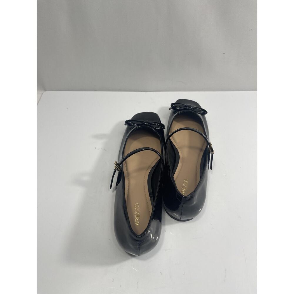 Arezzo Emerson Ballet Shoes Women's Size 9 Black Mary Jane Flats Bow Patent - Picture 10 of 15